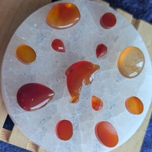 🧡 Carnelian & Red Agate ❤️ SACRAL CHAKRA gem stone DOLPHiN CrystaL Tear Drops